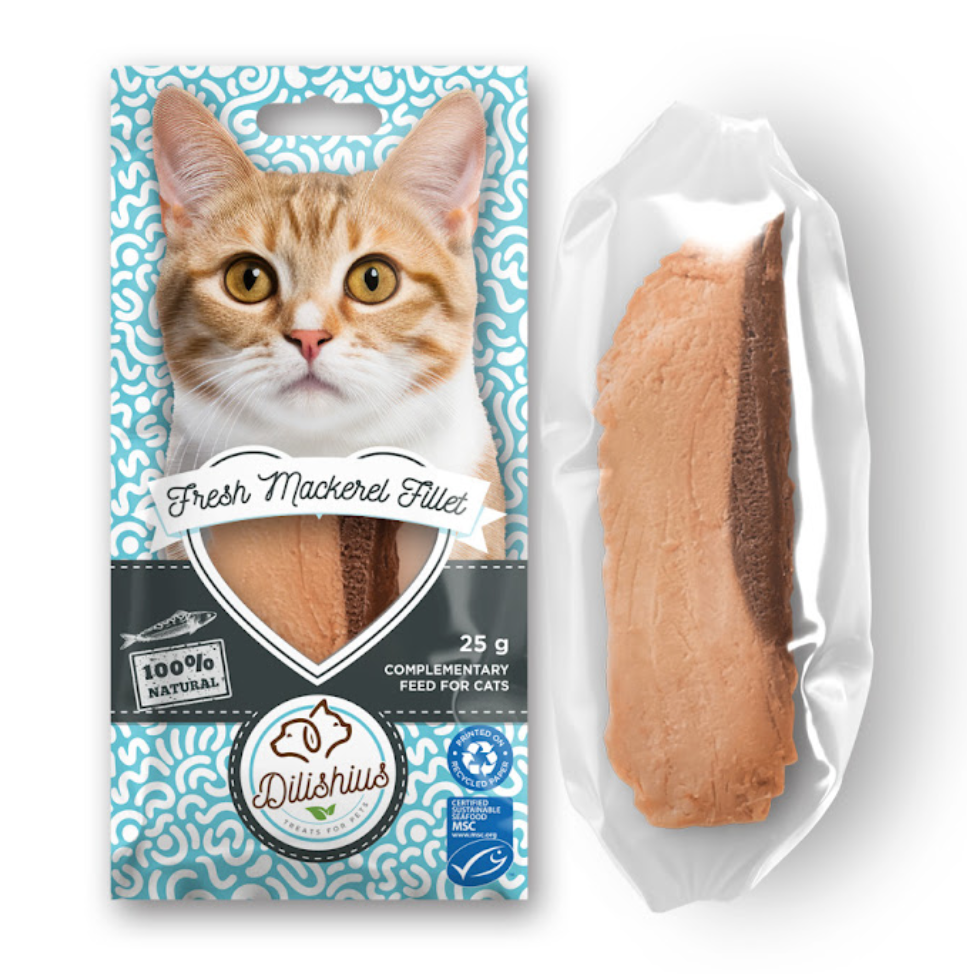 100% natural & fresh filet from mackerel for cats and dogs
