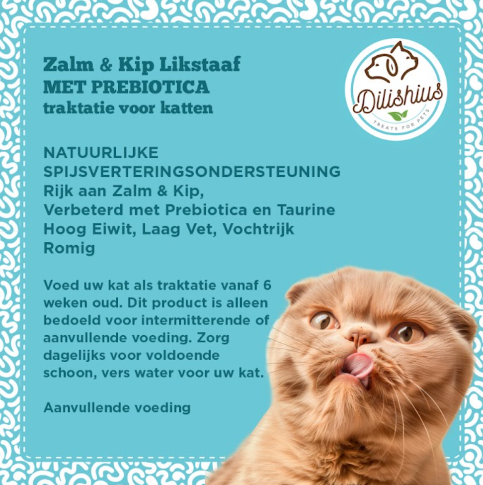 liquid lickstick treat or topping for cats & dogs with pre biotics salmon 40 sticks