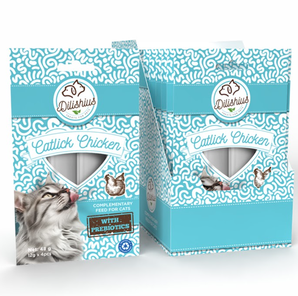 liquid lickstick treat or topping for cats & dogs with pre biotics chicken 40 sticks
